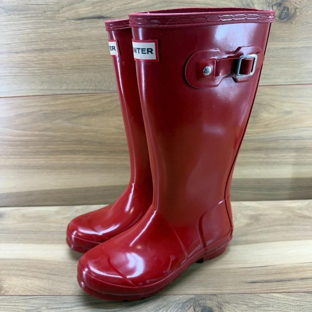 Hunter Original Gloss Tall Kids Boots Girls 2 UK 13 Wellington Waterproof Rain